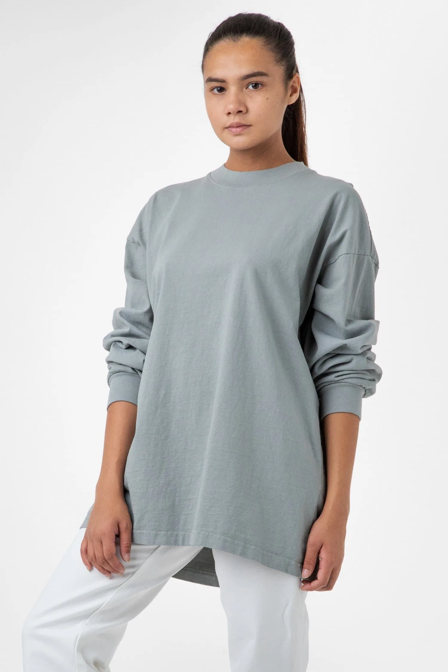 1406GD Mix - Long Sleeve Garment Dye Mockneck T-Shirt