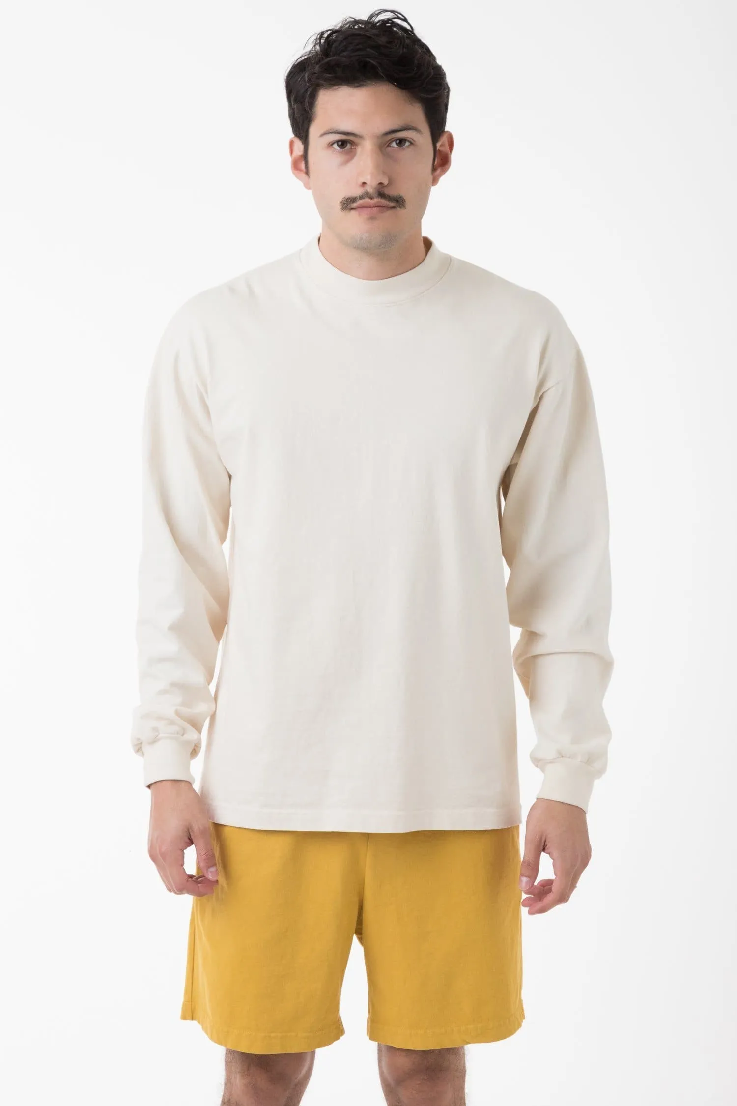 1406GD Mix - Long Sleeve Garment Dye Mockneck T-Shirt