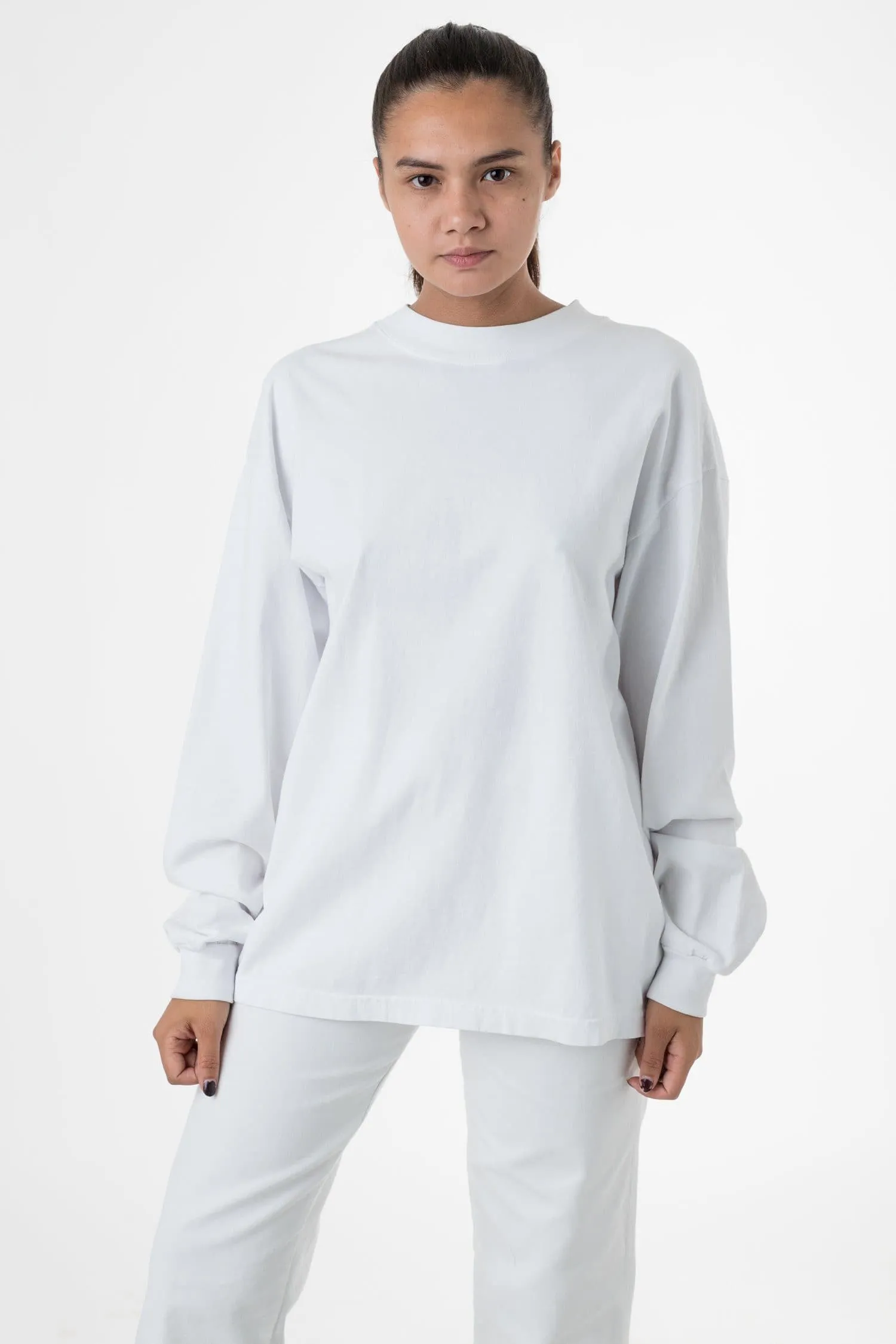 1406GD Mix - Long Sleeve Garment Dye Mockneck T-Shirt