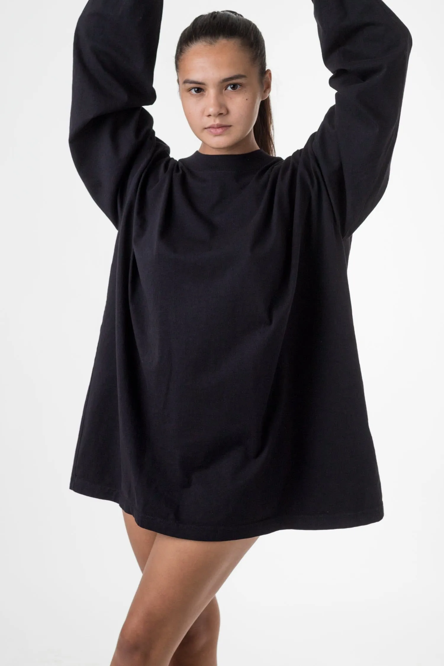 1406GD Mix - Long Sleeve Garment Dye Mockneck T-Shirt