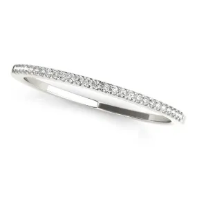 14k White Gold Slim Round Pave Set Wedding Band (1/10 cttw)-rxd26036y28bt