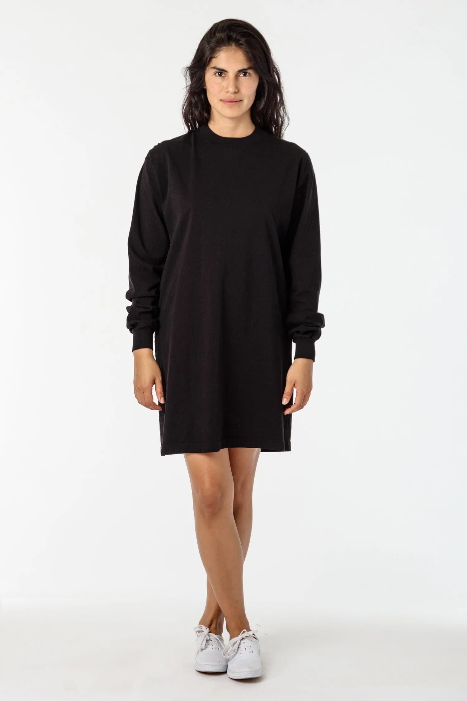 1837GD - Long Sleeve Garment Dye Mockneck Dress