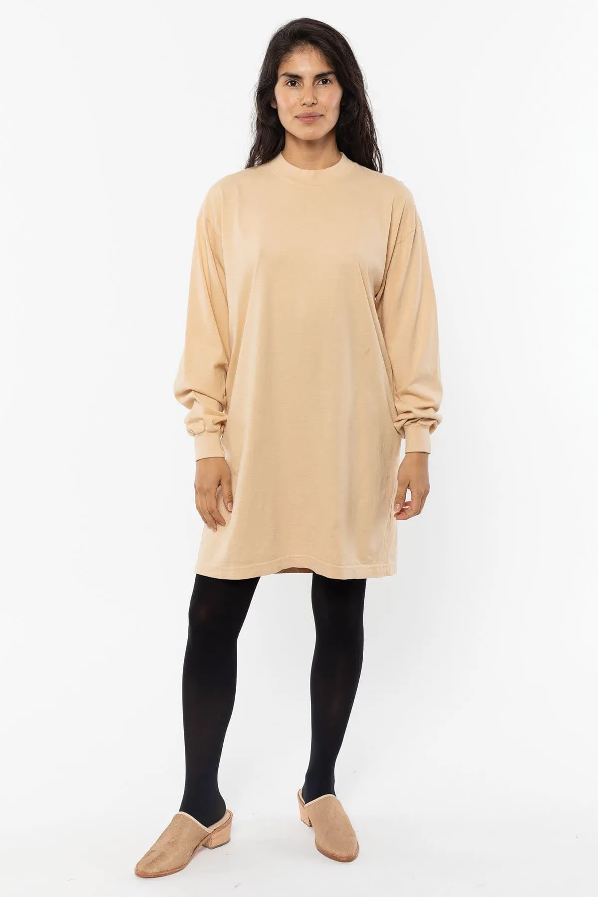 1837GD - Long Sleeve Garment Dye Mockneck Dress