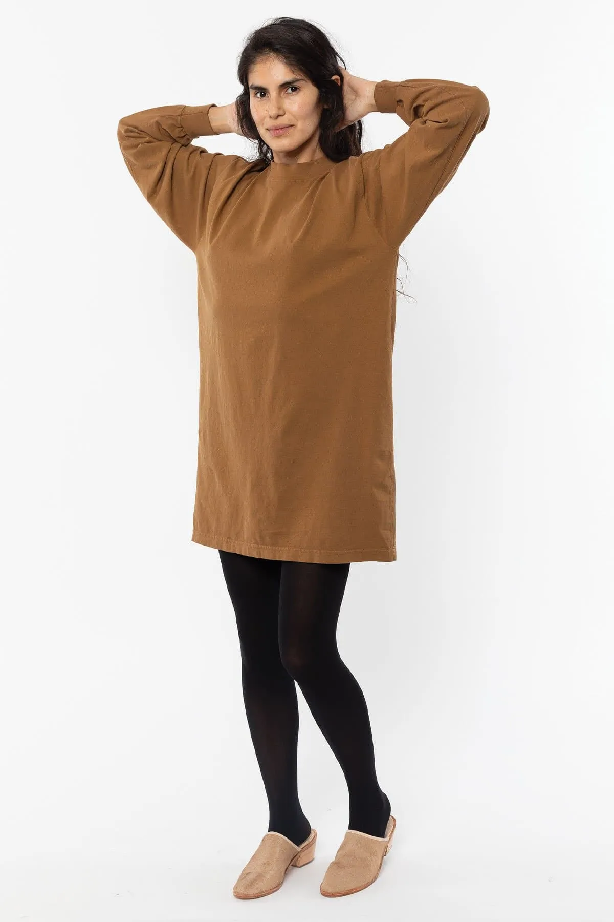 1837GD - Long Sleeve Garment Dye Mockneck Dress