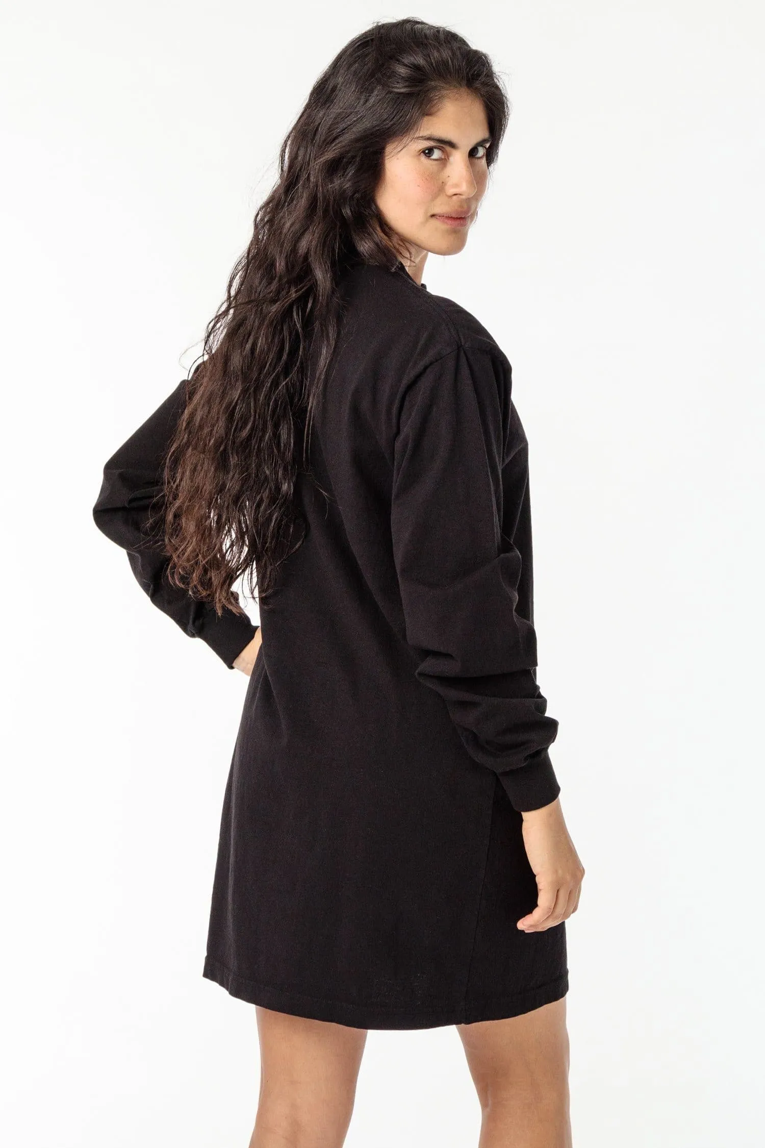 1837GD - Long Sleeve Garment Dye Mockneck Dress