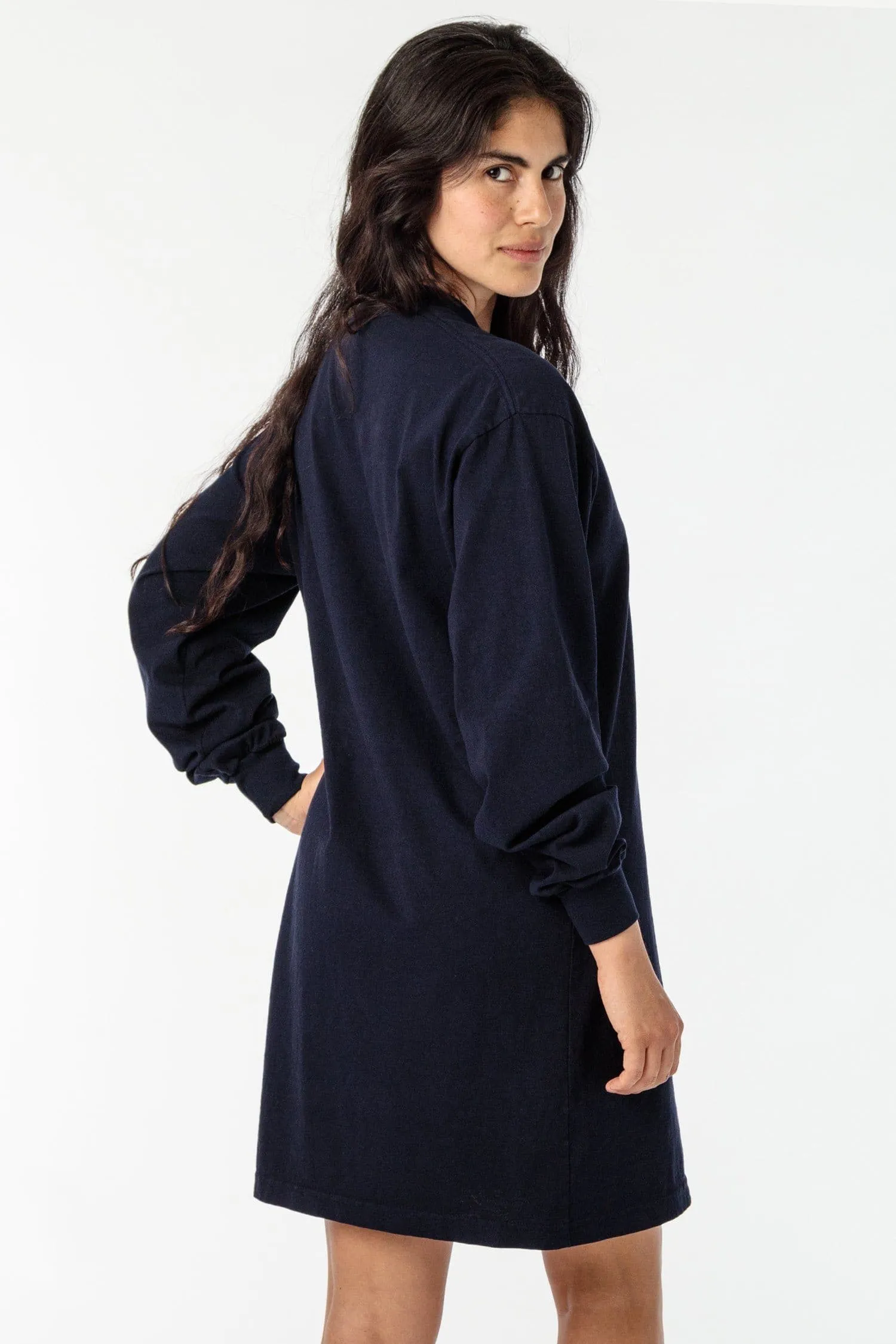 1837GD - Long Sleeve Garment Dye Mockneck Dress