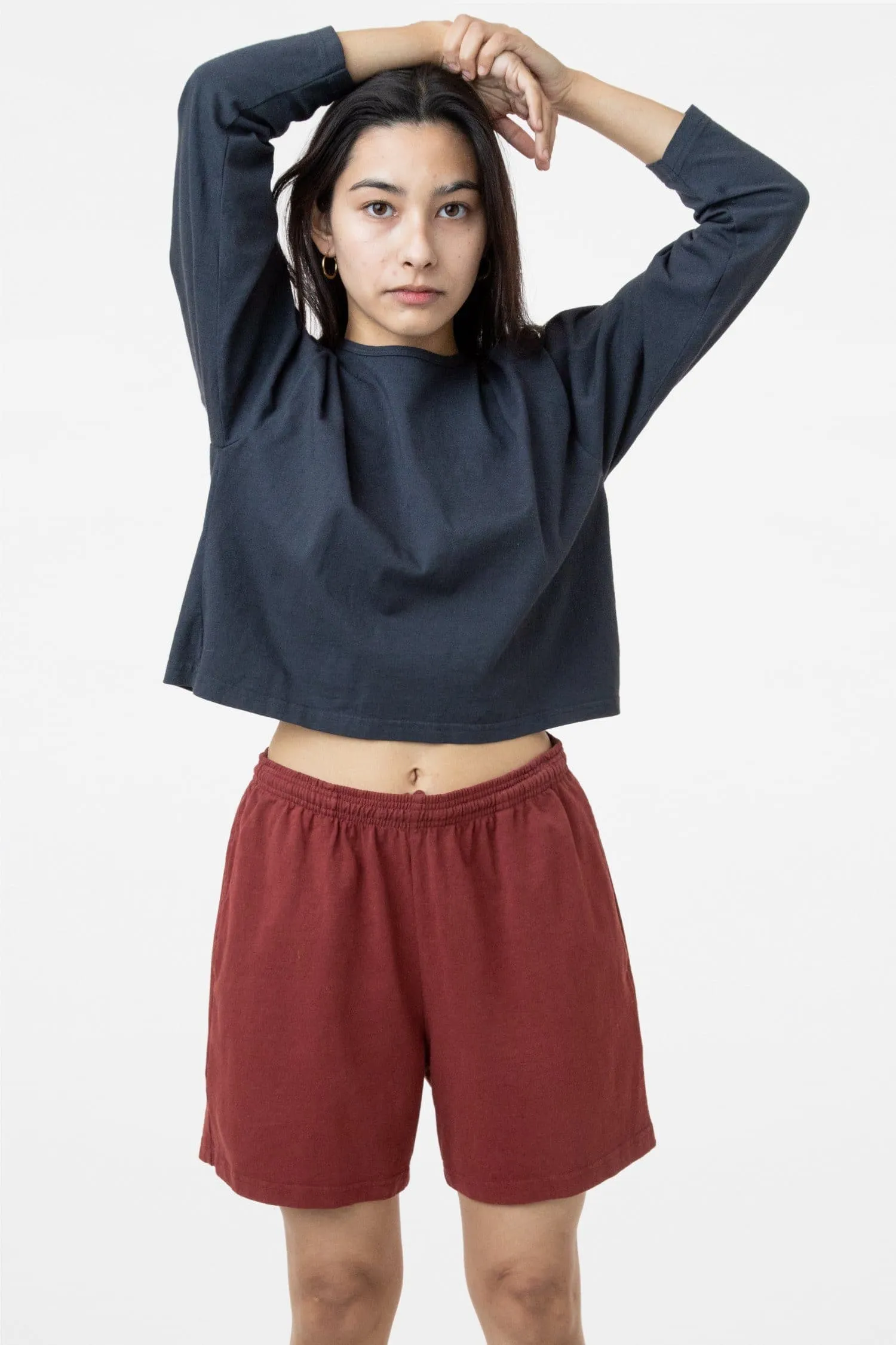 1839GD - Long Sleeve Garment Dye Cropped T-Shirt