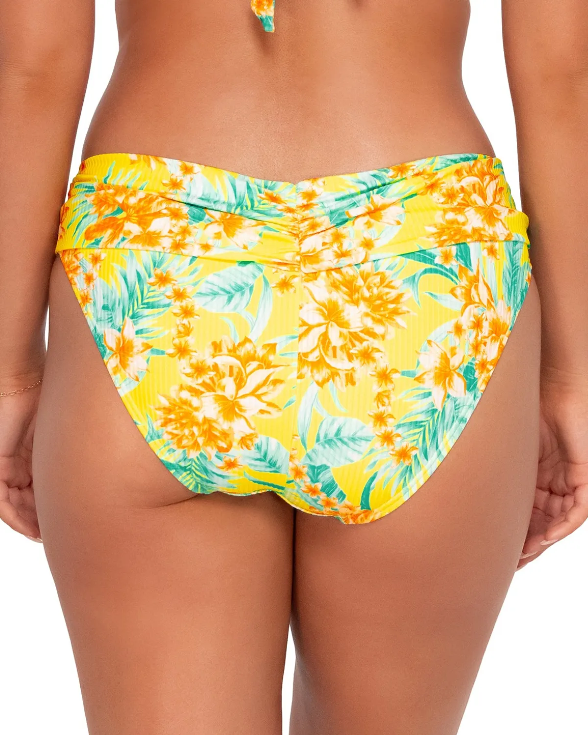 2024 Sunsets Golden Tropics Sandbar Rib Unforgettable Shirred Hipster Bottom - 27B