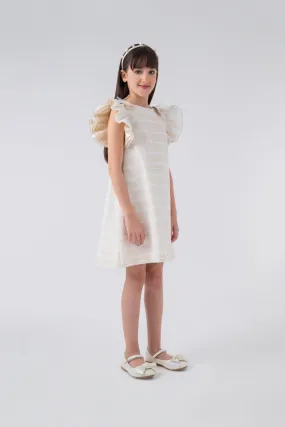 A-Line Cute Dress With Armhole Ruffle