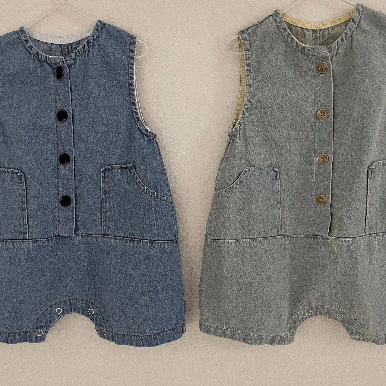 Baby Toddler Denim Jumpsuit (3-36m) - Light Blue