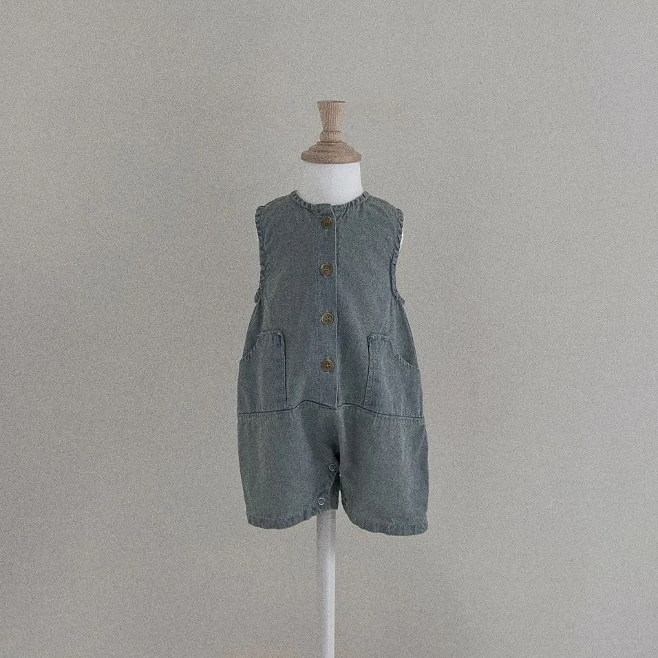 Baby Toddler Denim Jumpsuit (3-36m) - Light Blue