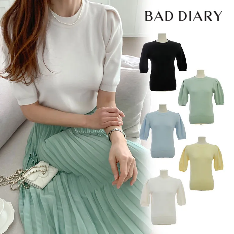 BADDIARY  |Casual Style Plain Short Sleeves Party Style Office Style