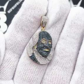 Ben Franklin Blue Diamond Pendant .63cttw 10K Yellow Gold