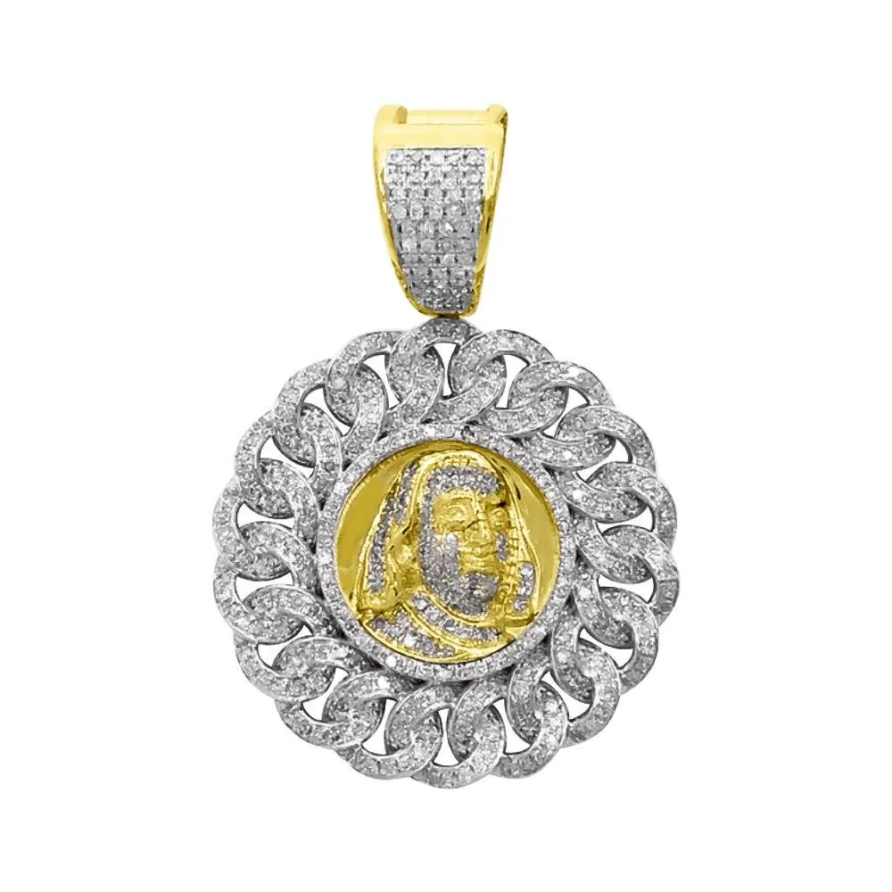 Ben Franklin Cuban Diamond Pendant .78cttw 10K Yellow Gold