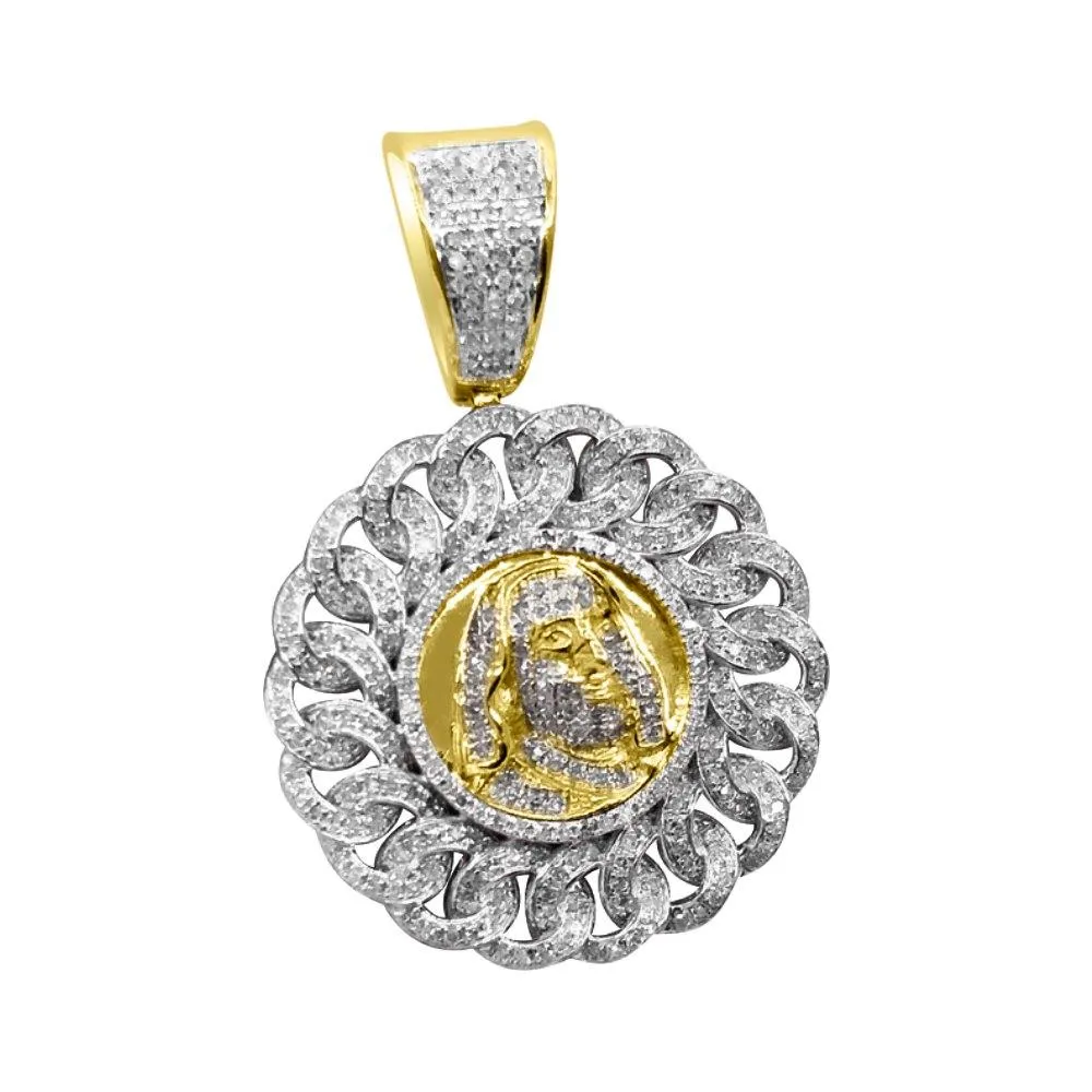 Ben Franklin Cuban Diamond Pendant .78cttw 10K Yellow Gold