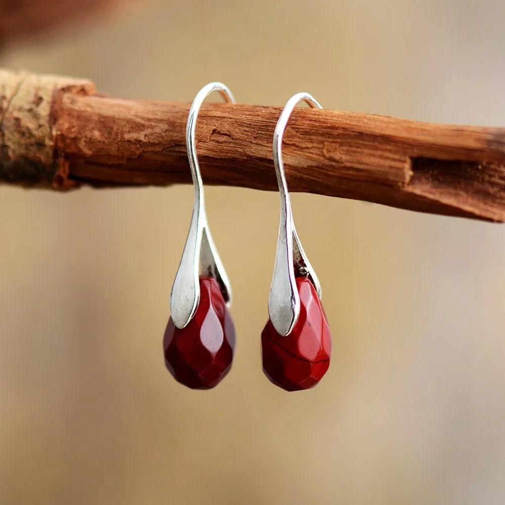 Blooming Jasper Classic Drop Earrings