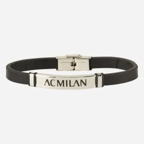 BRACCIALE MILAN IN CUOIO E PIASTRA IN ACCIAIO 316L