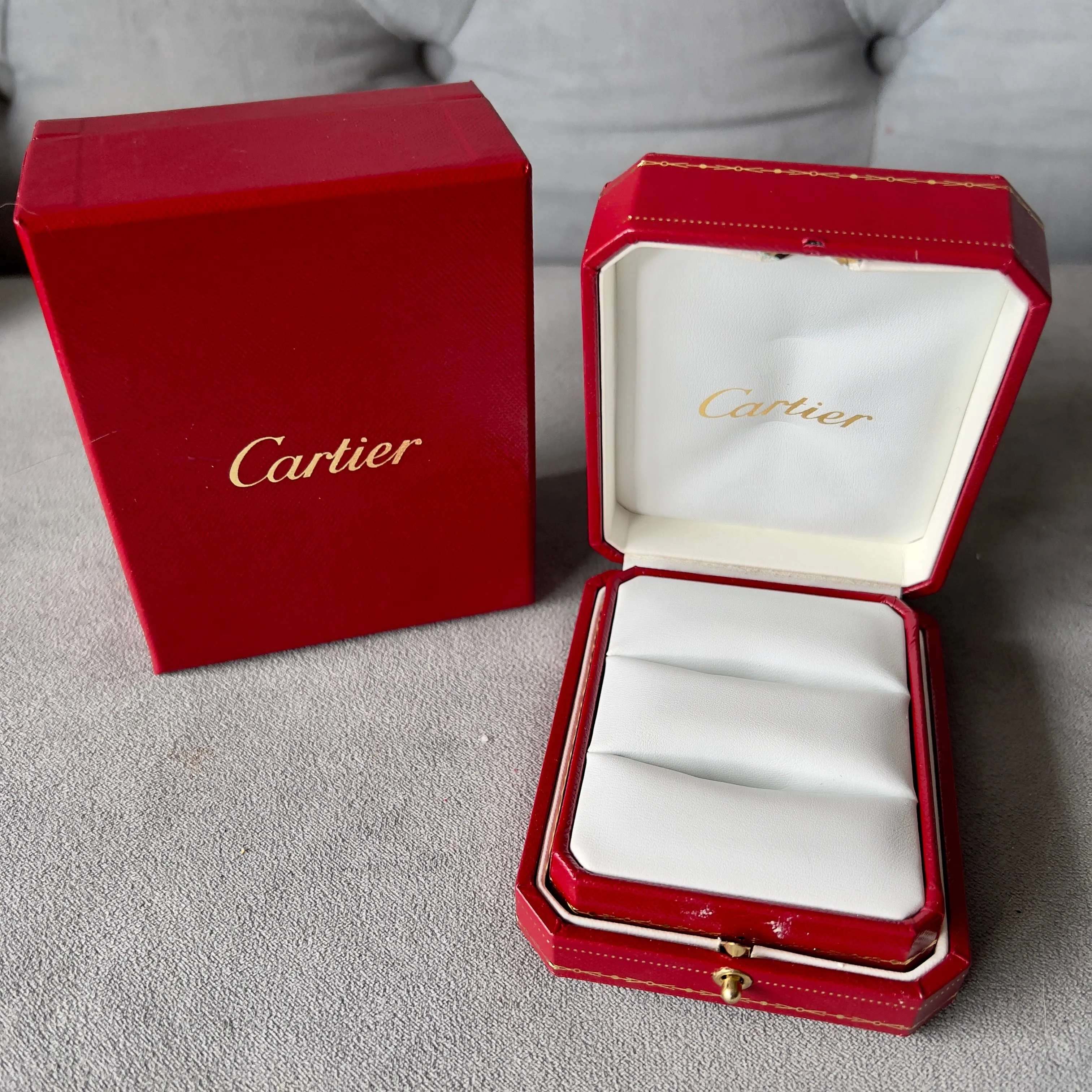 CARTIER Double Alliance Ring Box + Outer Box 4.5x3.60x2 inches