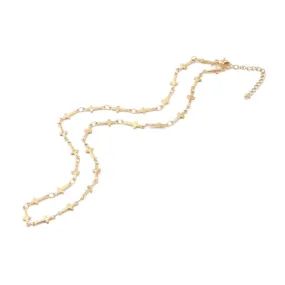 Chain Necklace, 304 Stainless Steel, Golden, Decorative Cross Link Chain, With Extender Chain, 42.2cm