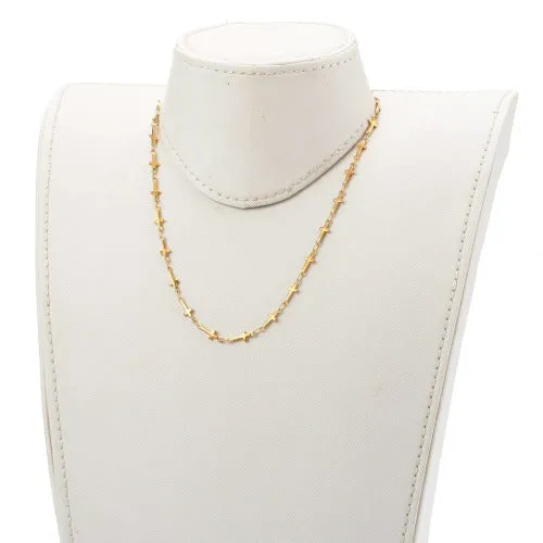 Chain Necklace, 304 Stainless Steel, Golden, Decorative Cross Link Chain, With Extender Chain, 42.2cm