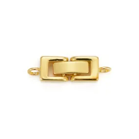 Clasps, Fold Over Clasps, Rectangle, Golden, Brass, 22-24x7x4mm