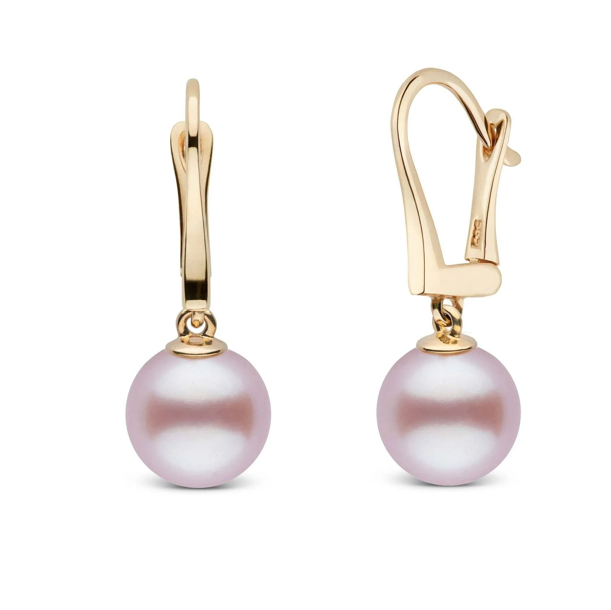 Classic Collection Lavender Freshadama Freshwater 9.0-10.0 mm Pearl Dangle Earrings