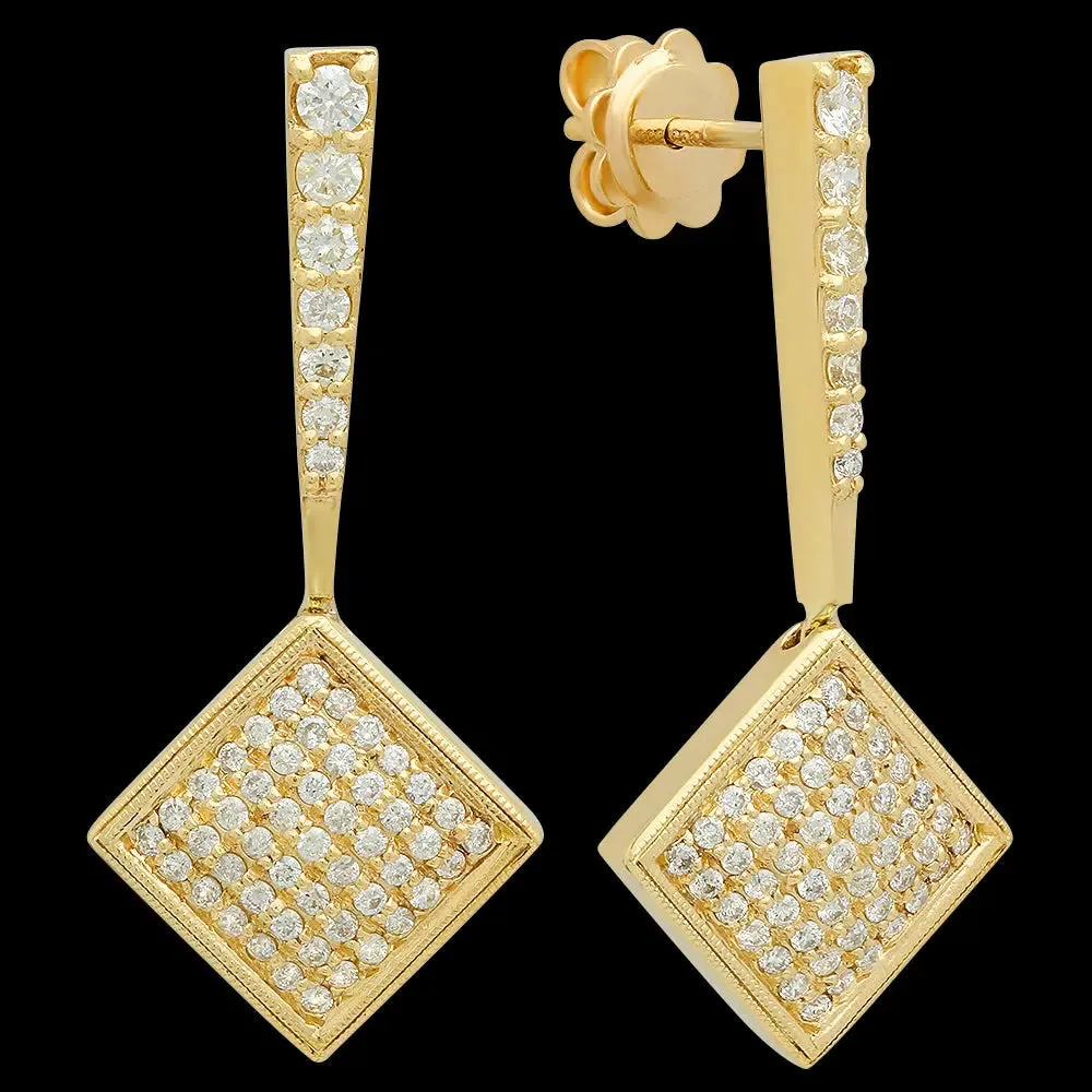 Classic Square Diamond Earrings