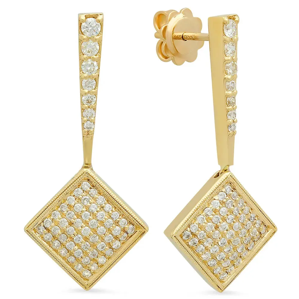 Classic Square Diamond Earrings