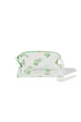 Clear Frog Print Makeup Bag