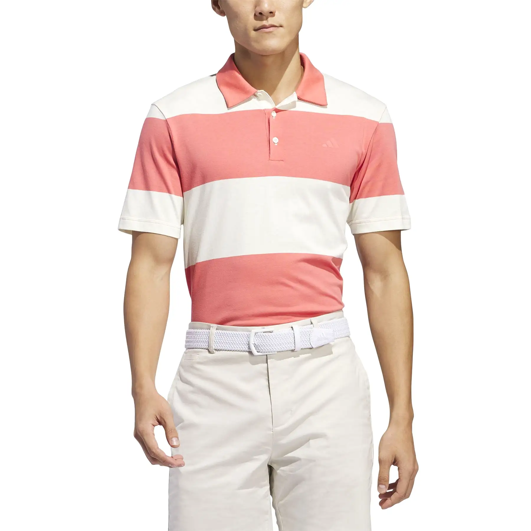 Colourblock Rugby Stripe Regular Fit Core Polo White/Pink - SS24