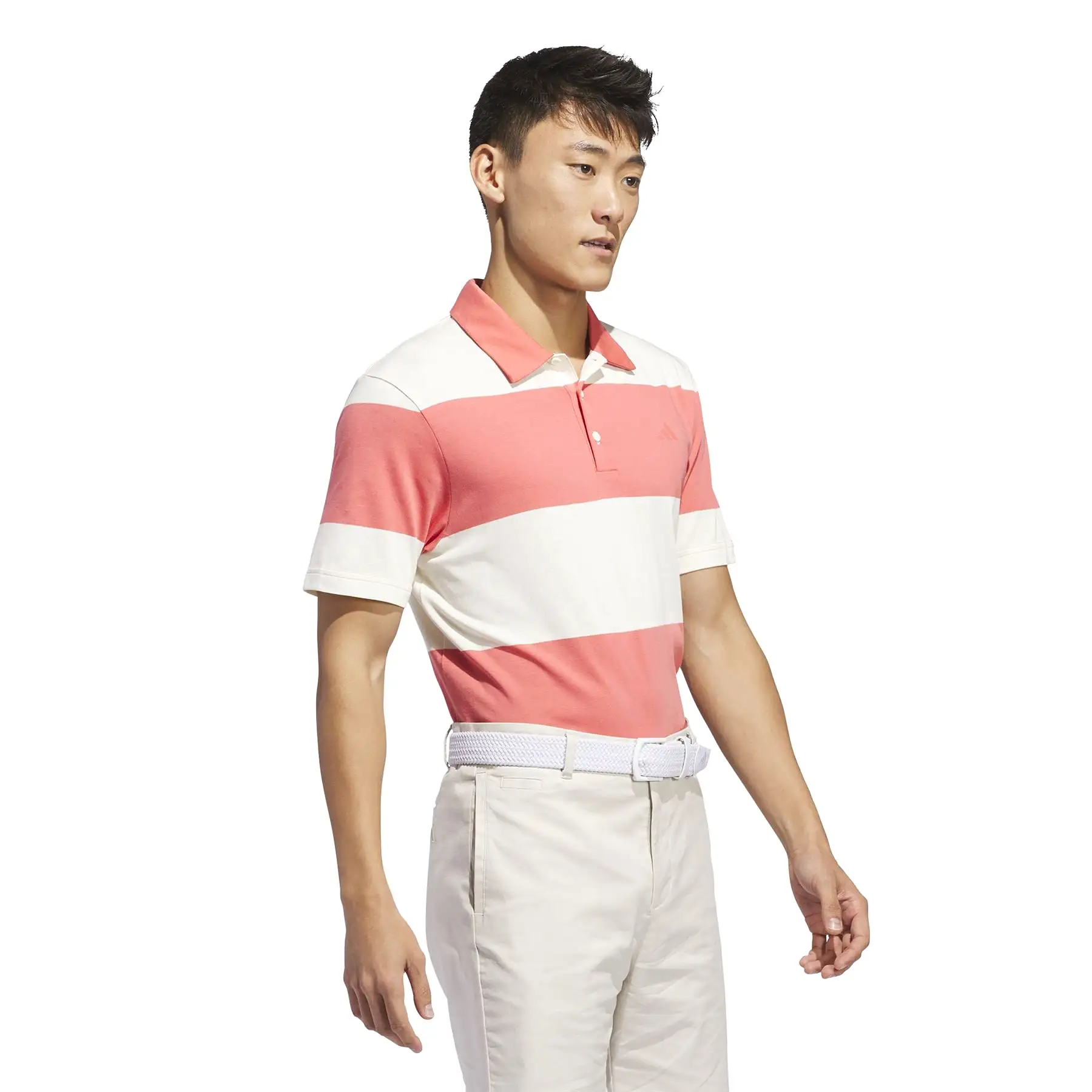 Colourblock Rugby Stripe Regular Fit Core Polo White/Pink - SS24