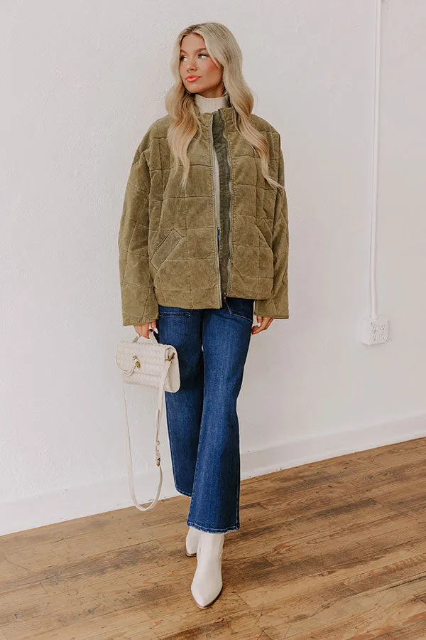 Cozy Moment Corduroy Jacket in Sage