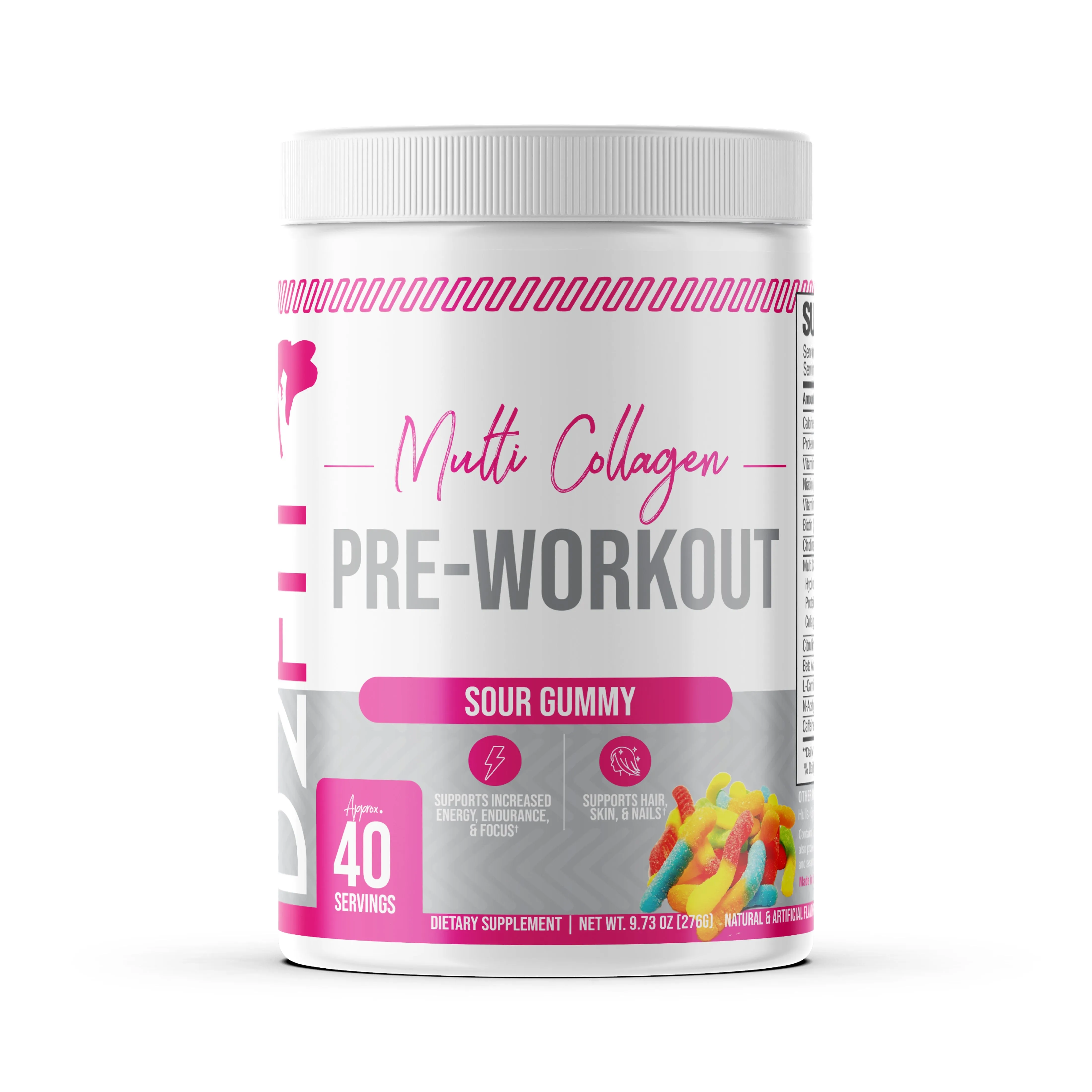 D2Fit (By Jessica Bass) Women’s Pre Workout Multi Collagen (2.5g) + Biotin (150mcg) - Supports Healthy Hair, Skin & Nails, Suppo