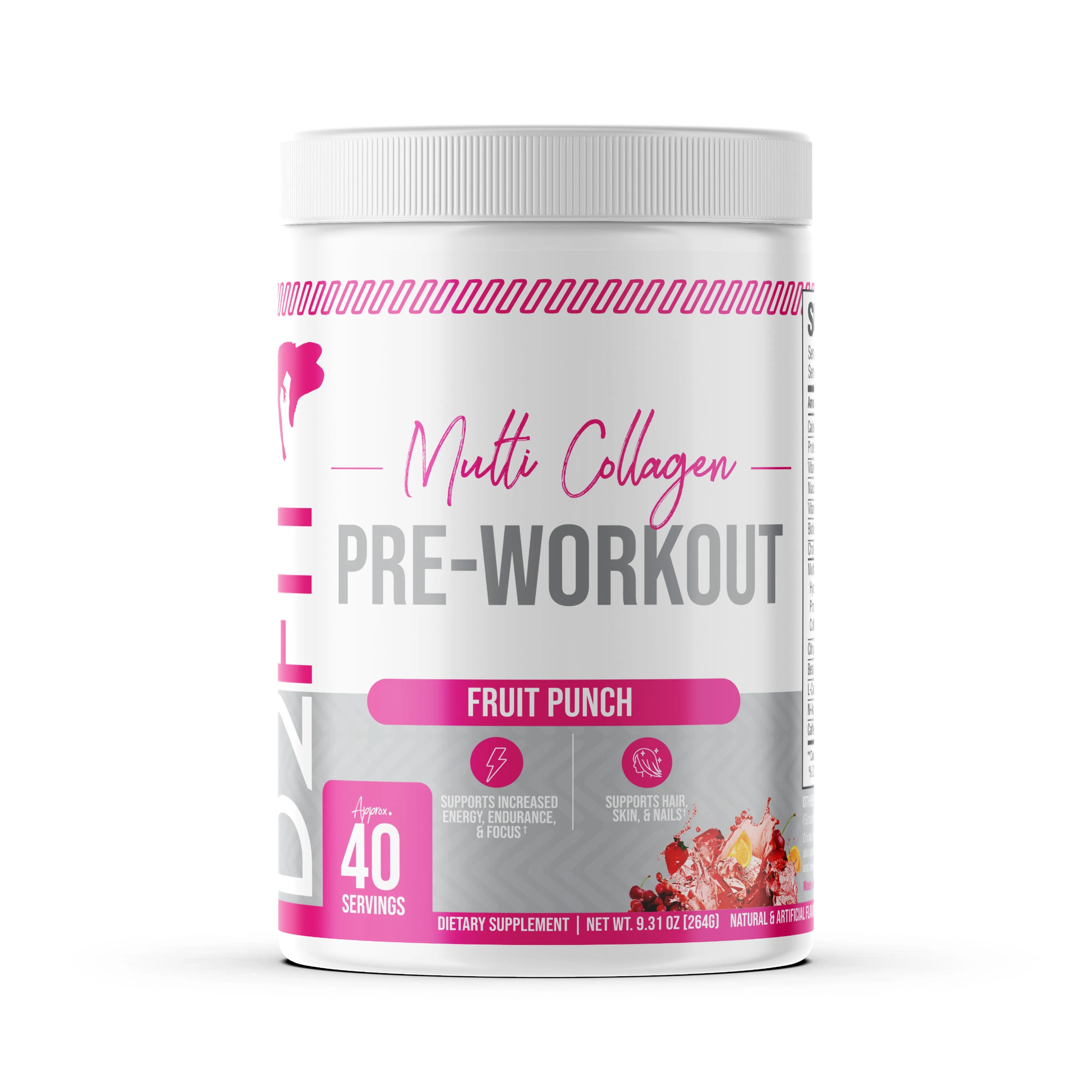 D2Fit (By Jessica Bass) Women’s Pre Workout Multi Collagen (2.5g) + Biotin (150mcg) - Supports Healthy Hair, Skin & Nails, Suppo