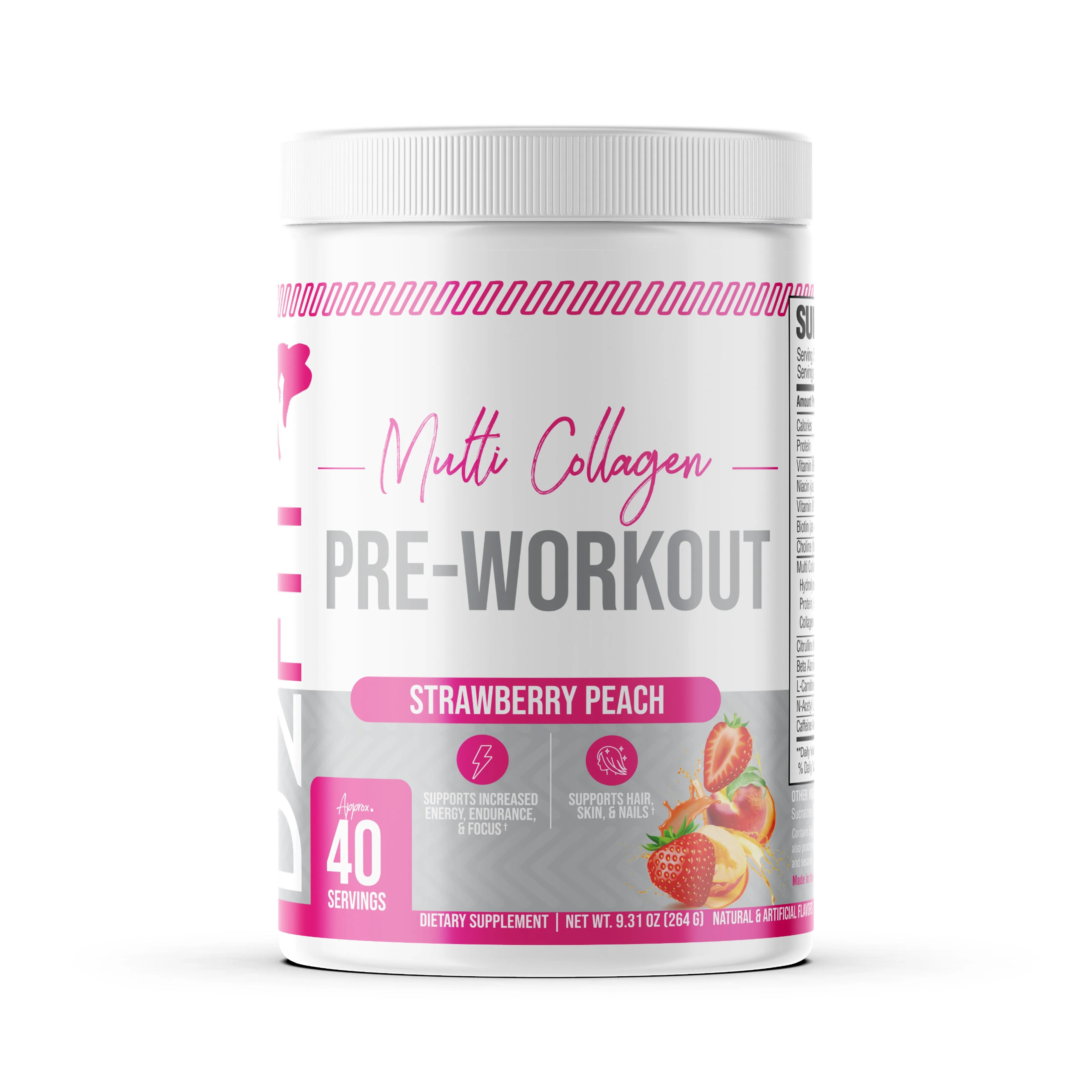 D2Fit (By Jessica Bass) Women’s Pre Workout Multi Collagen (2.5g) + Biotin (150mcg) - Supports Healthy Hair, Skin & Nails, Suppo