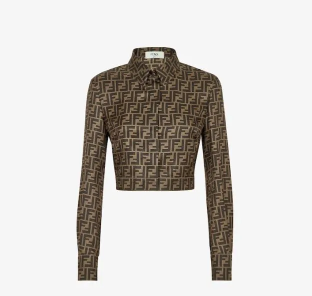 FENDI  |Casual Style Silk Street Style Long Sleeves Elegant Style