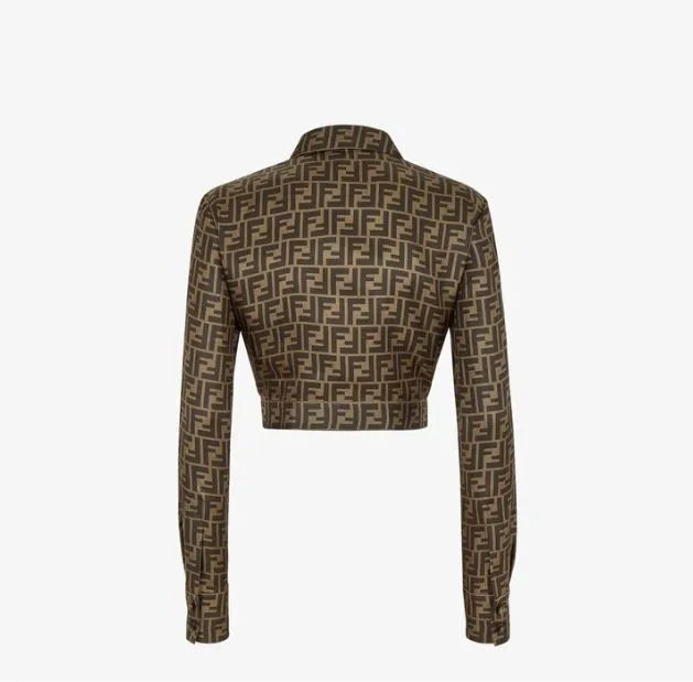 FENDI  |Casual Style Silk Street Style Long Sleeves Elegant Style