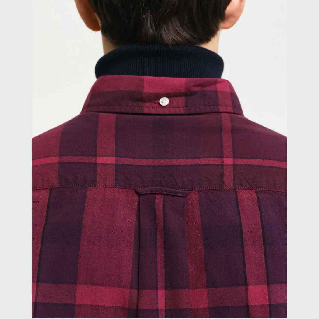 GANT Regular Fit Garment-Dyed Checked Shirt Rich Wine 3240178