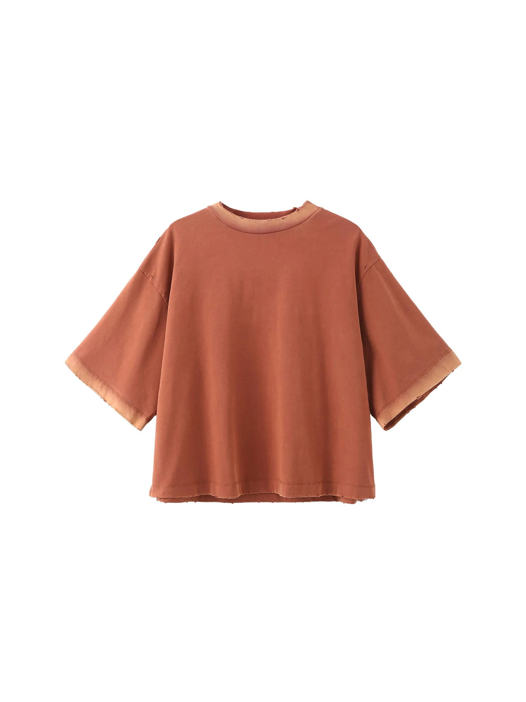 Garment Dyed Cotton Mock Neck T-Shirt