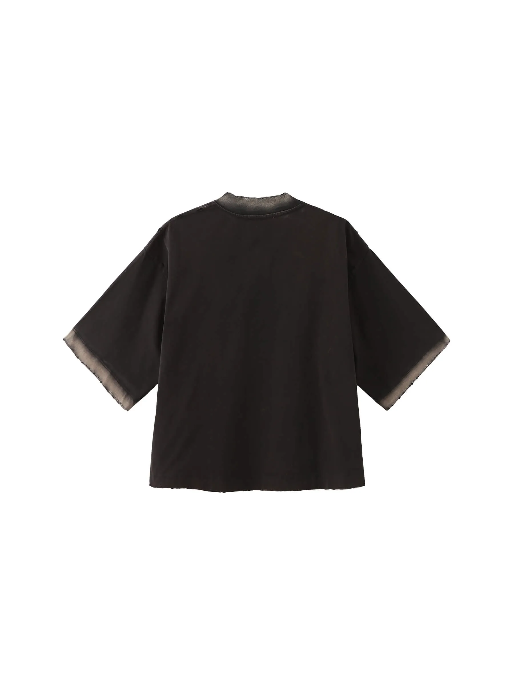 Garment Dyed Cotton Mock Neck T-Shirt