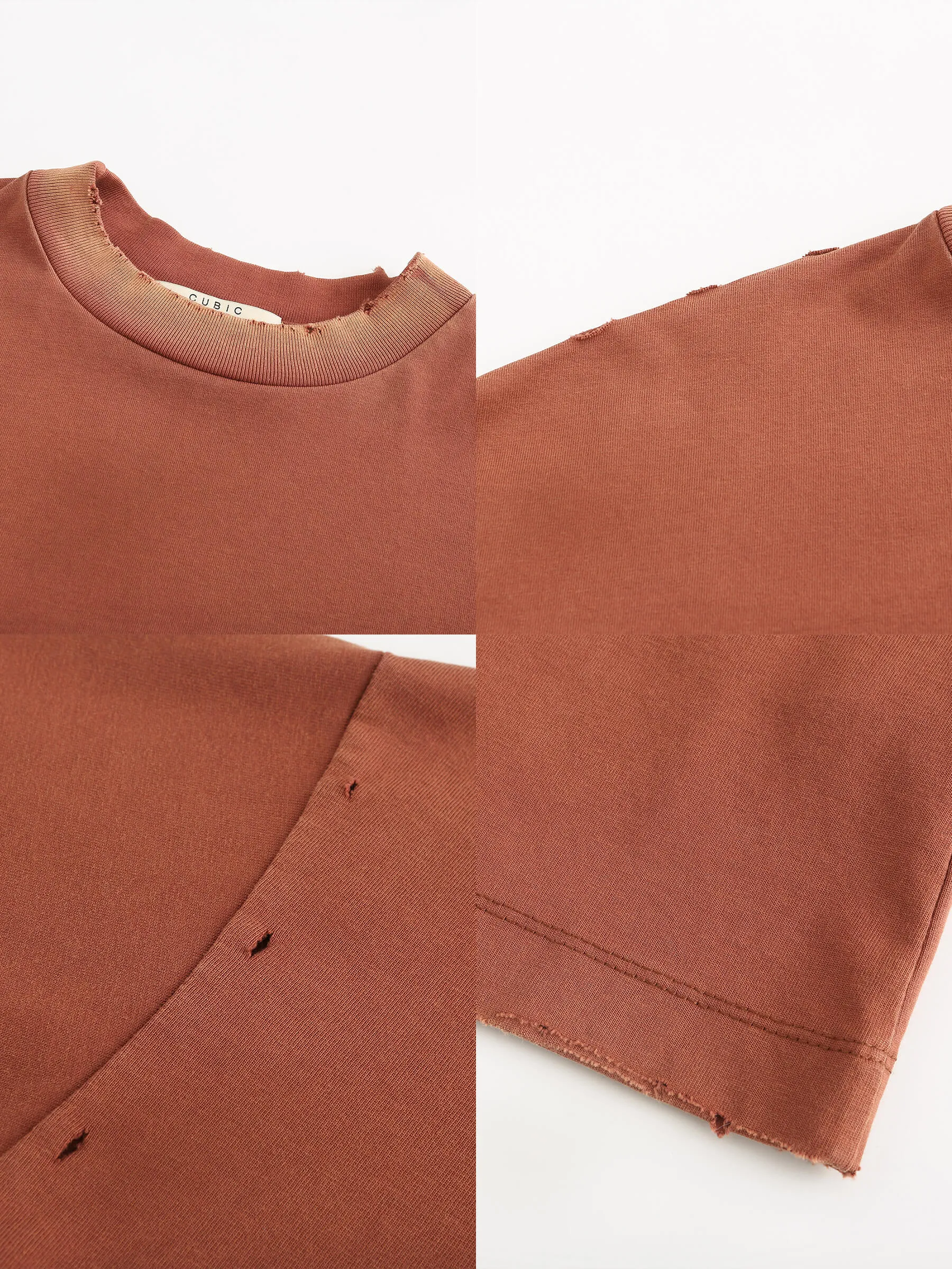 Garment Dyed Cotton Mock Neck T-Shirt