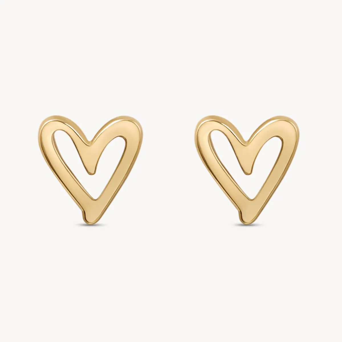 Golden Heart Studs