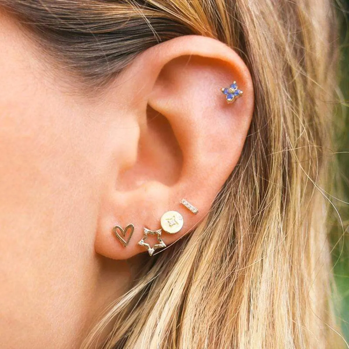 Golden Heart Studs