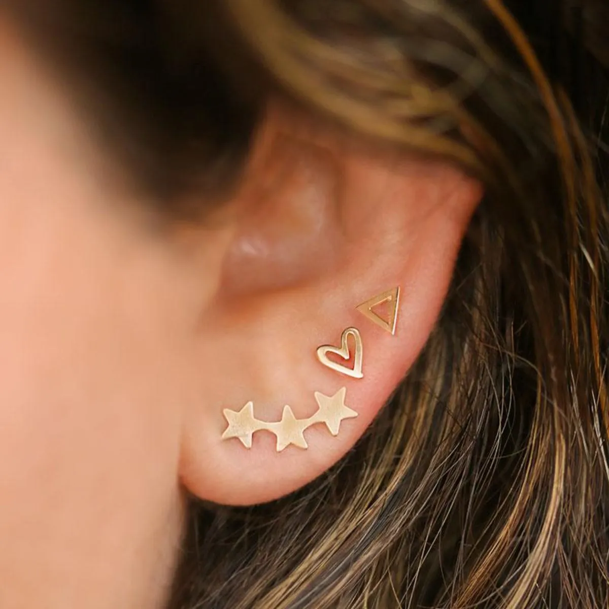 Golden Heart Studs