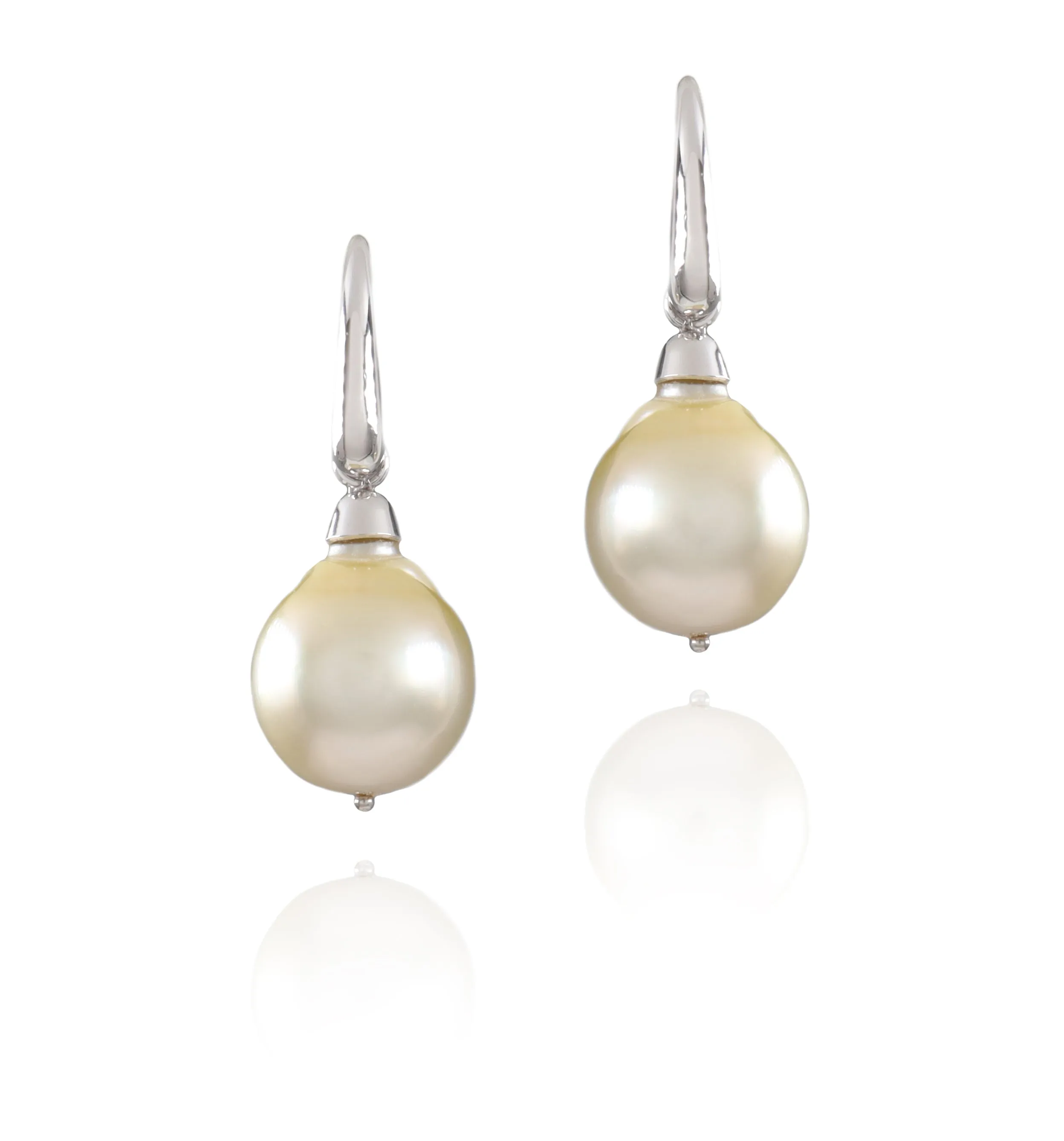 Golden South Sea Pearls with 9K White Gold