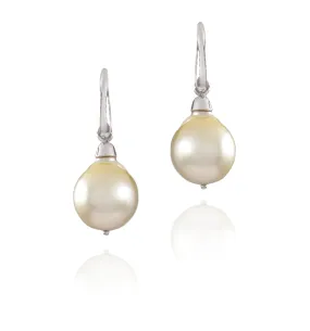 Golden South Sea Pearls with 9K White Gold