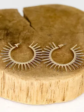 Golden Spike Hoop Earring