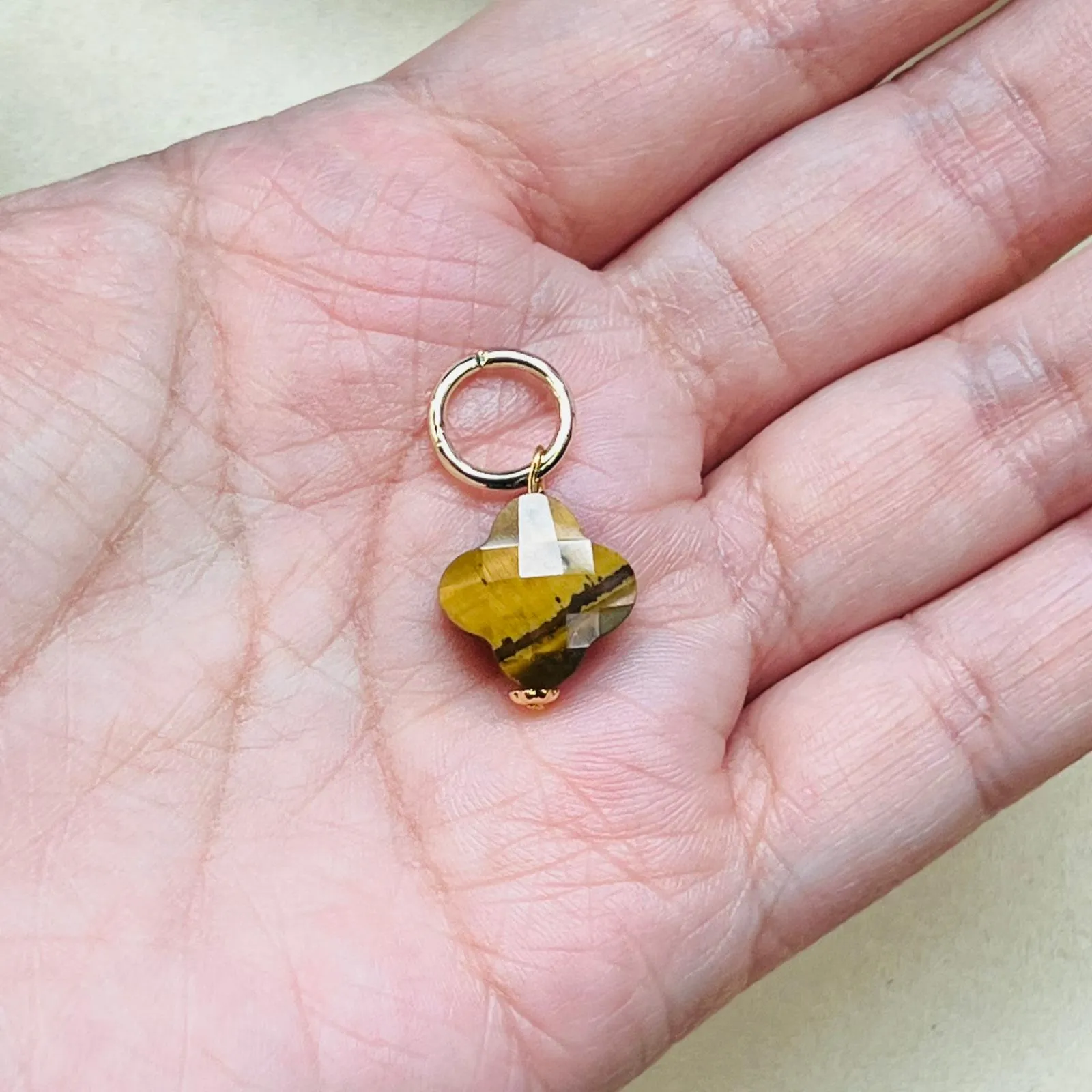 Golden Tigereye Clover Pendant