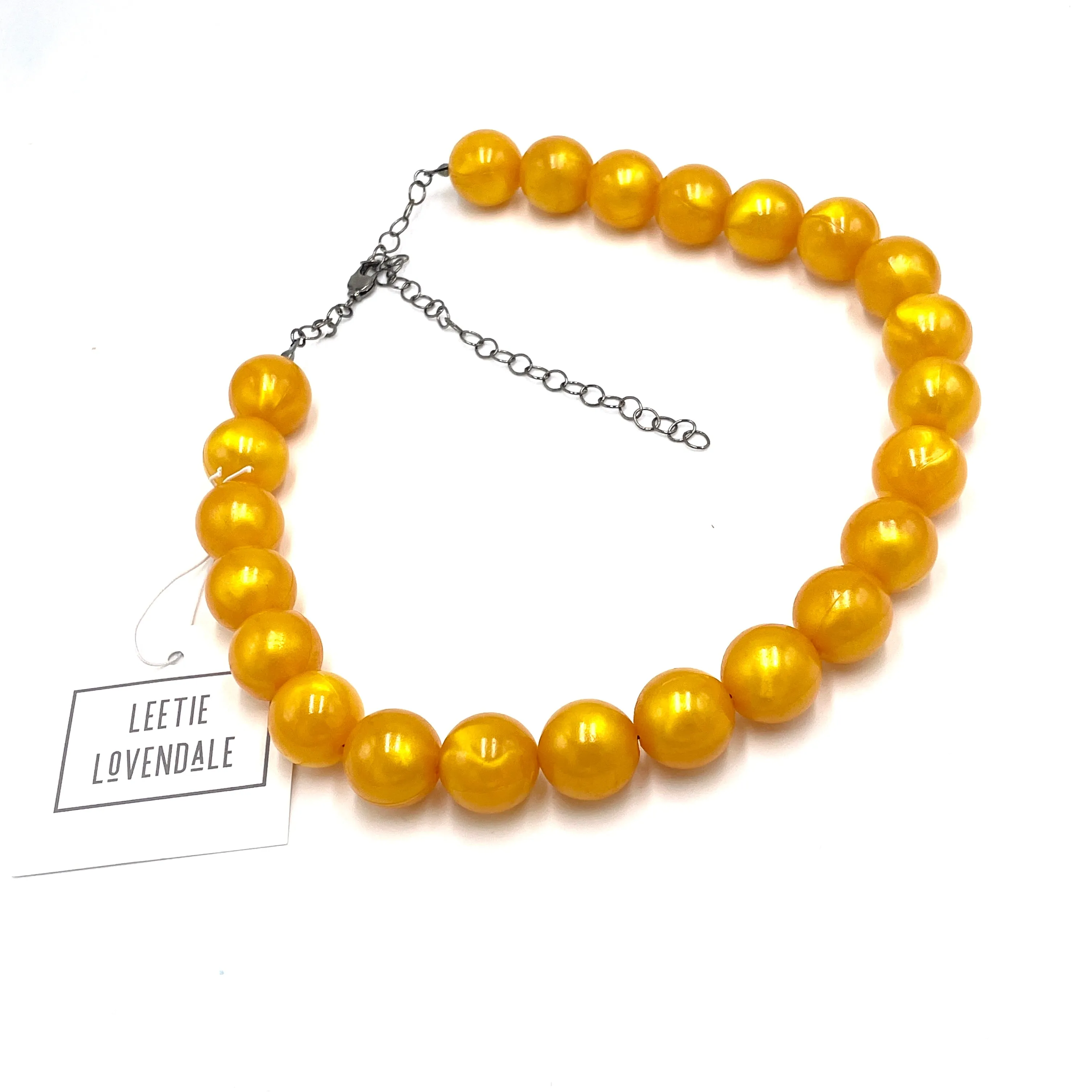 Golden Yellow Aura Glow Marco Necklace