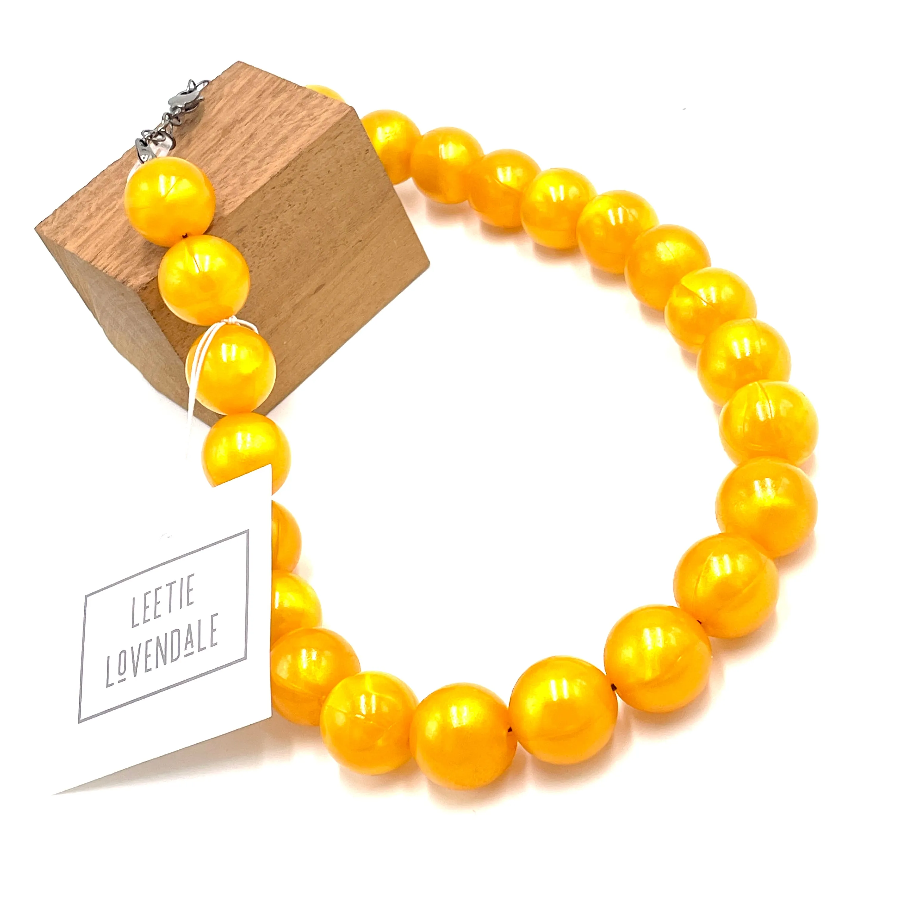 Golden Yellow Aura Glow Marco Necklace